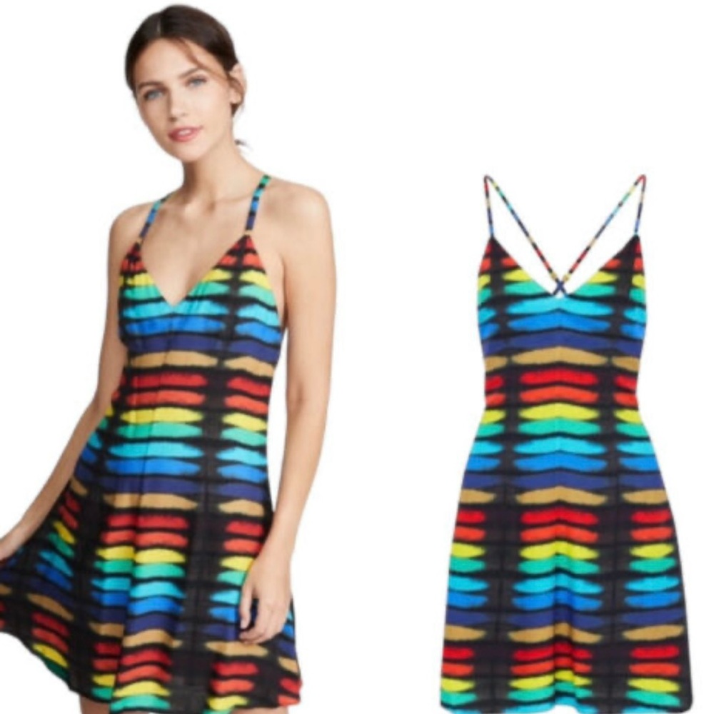Alice + Olivia Black Rainbow Dress NWT Size 4